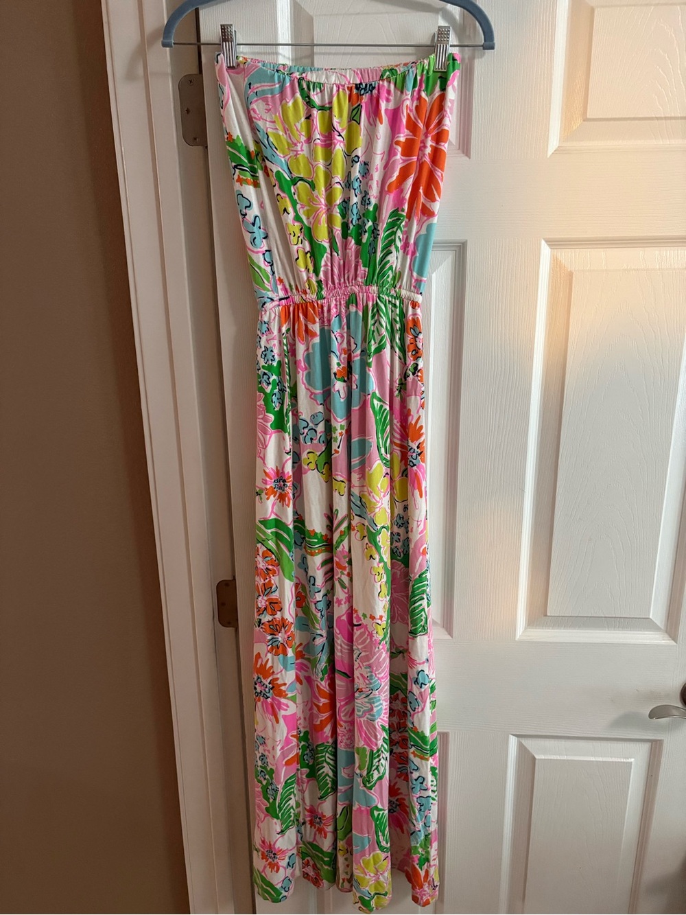Lilly Pulitzer for Target strapless floral maxi dress beach summer stretch XS - Picture 2 of 4